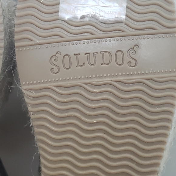 Soludos Womens 8.5 Minorca Black Espadrilles Leather Platform Buckle Strap NEW - Picture 7 of 12